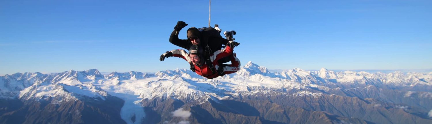 Tandem Skydive overlooking the mountains